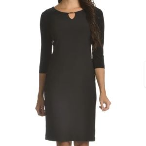 Calvin Klein Hardware Keyhole Sweater Dress Black